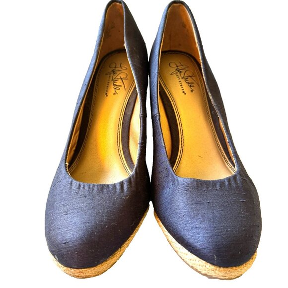 Life Stride Soft System Womens Size 8.5M Navy Tan Espadrilles Wedges NEW NWOB - Picture 2 of 13